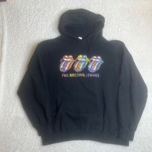 2005 Rolling‎ Stones men's black hoodie band boxy rock&roll Xl
